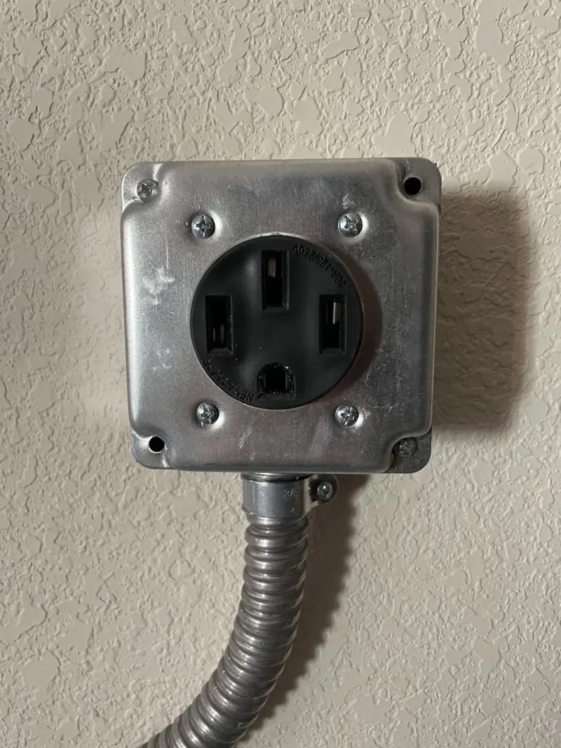 NEMA 14-50 outlet installed for Electrical Panel Upgrade in Meridian